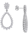 Macy's Lab-created Moissanite Open Teardrop Drop Earrings (2-1/5 Ct. T.w.) In Sterling Silver In White