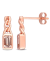 Macy's 10k Rose Gold Plated Morganite Link Drop Earrings In Pink
