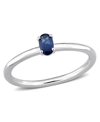 Macy's Oval Sapphire (1/3 Ct. T.w.) Stackable Ring In 10k White Gold In Blue