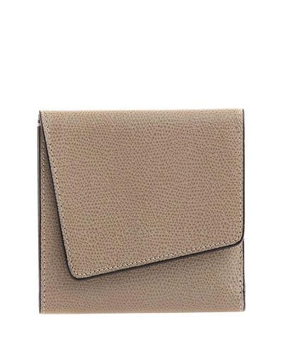 Valextra Twist Leather Portfolio Clutch Bag In Light Brown