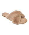 FRENCH CONNECTION WOMEN'S SEGE SLIDE CRISS-CROSS FAUX FUR SANDALS WOMEN'S SHOES