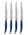 French Home Set Of 4 Laguiole Steak Knives In Blue