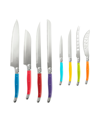 FRENCH HOME LAGUIOLE KITCHEN KNIFE WITH WOOD BLOCK, SET OF 8