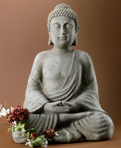 St. Croix Kindwer 20" Tall Serene Meditating Buddha Statue In Gray