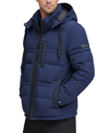 Marc New York Men's Huxley Crinkle Down Jacket With Removable Hood In Blue