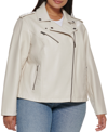Levi's Trendy Plus Size Faux-leather Moto Jacket In Tan/beige