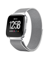 Posh Tech Unisex Fitbit Versa Silver-tone Stainless Steel Watch Replacement Band In Silver
