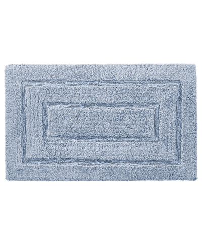 Cassadecor Signature 100% Cotton Bath Rug 20" X 32" Bedding In Smoke Blue