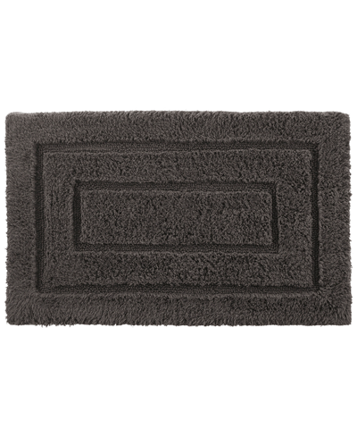 Cassadecor Signature 100% Cotton Bath Rug 20" X 32" Bedding In Charcoal