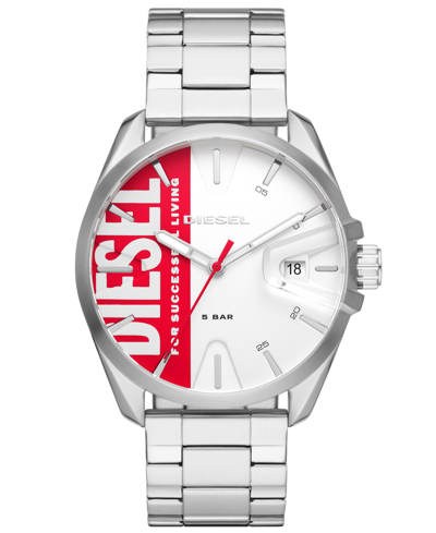 Diesel Men's Ms9 Three-hand Date, Stainless Steel Watch In Argento