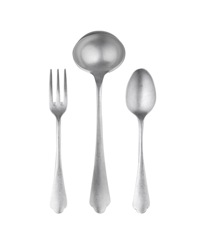 Mepra Serving Set Fork Spoon And Ladle Dolce Vita Flatware Set, Set Of 3 In Silver-tone