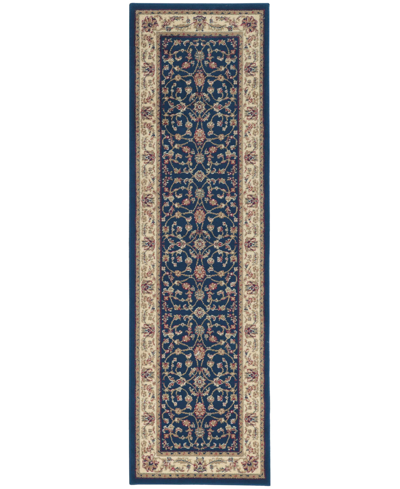 Km Home Pesaro 1596 2'2" X 7'7" Runner Area Rug In Gray,blue