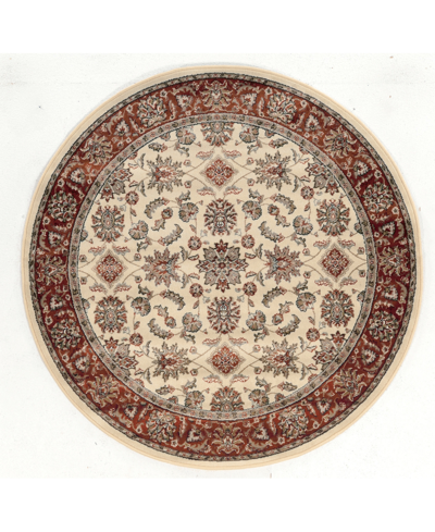 Km Home Pesaro 1592 5'3" X 5'3" Round Area Rug In Ivory