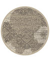 Km Home Closeout!  Teramo Intrigue 5'3" Round Area Rug In Tan/beige