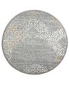 Km Home Closeout!  Teramo Intrigue 5'3" Round Area Rug In Gray