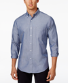 Club Room Men's Solid Stretch Oxford Cotton Shirt, Created For Macy's In Blue