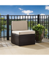 Crosley Palm Harbor Outdoor Wicker Corner Chair With Cushions In Tan/beige