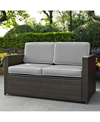 CROSLEY PALM HARBOR OUTDOOR WICKER LOVESEAT WITH CUSHIONS