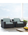 Crosley Beaufort 2 Piece Outdoor Wicker Seating Set With Mist Cushion - 2 Outdoor Wicker Chairs In Red