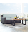 CROSLEY BEAUFORT 2 PIECE OUTDOOR WICKER SEATING SET WITH MIST CUSHION - LOVESEAT, COFFEE TABLE