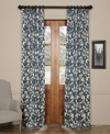 Exclusive Fabrics & Furnishings Fleur Blue Floral Printed Cotton Room Darkening Curtain In Blue