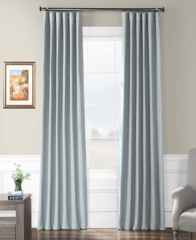 Exclusive Fabrics & Furnishings Gulf Blue Textured Bellino Room Darkening Curtain