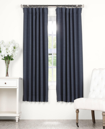 Exclusive Fabrics & Furnishings Wild Blue Textured Bellino Room Darkening Curtain