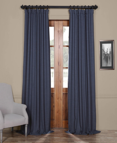 Exclusive Fabrics & Furnishings Wild Blue Textured Bellino Room Darkening Curtain