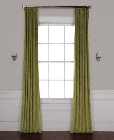 Exclusive Fabrics & Furnishings Retro Green Heritage Plush Velvet Room Darkening Curtain
