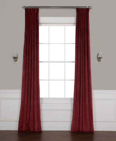 Exclusive Fabrics & Furnishings Dark Merlot Heritage Plush Velvet Room Darkening Curtain In Red