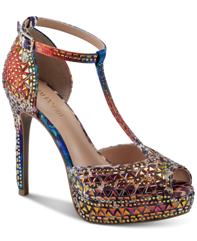 Thalia Sodi Women's Chace Embellished Platform Pumps Women's Shoes In Exotic Multi