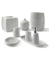 Cassadecor Cestino Embossed Porcelain Bath Accessory Collection Bedding In Gray