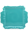 EURO CERAMICA CHLOE TURQUOISE SQUARE PLATTER WITH HANDLES