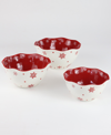 Euro Ceramica Winterfest 3 Piece Nesting Bowl Set In Multi