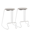 Lumisource Finn Counter Stool - Set Of 2 In Gray
