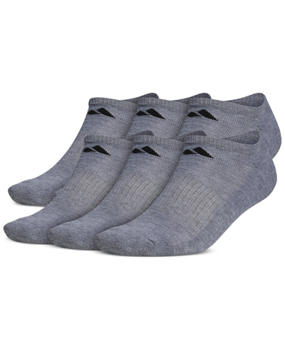 Adidas Originals Adidas Men's Cushioned Athletic 6-pack No Show Socks In Medium Grey