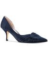 Nina Blakely Half D'orsay Pointy Toe Pump In Blue