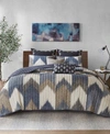 Ink+ivy Inkivy Alpine 3 Piece Printed Cotton Coverlet Set Collection Bedding In Blue