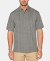 Cubavera Men's Big & Tall Pintuck Embroidered Chambray Shirt In Silver