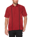 Cubavera Men's Big & Tall Stripe Short Sleeve Shirt In Red
