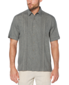Cubavera Men's Big & Tall Pintuck Embroidered Chambray Shirt In Silver