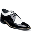 Stacy Adams Dayton Mens Patent Leather Wing-tip Oxfords In Black