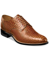 Stacy Adams Madison Mens Snake Embossed Leather Oxfords In Tan/beige