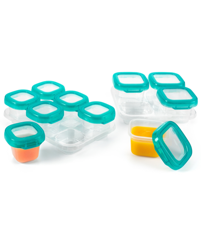 Oxo Tot 12-pc. Plastic Freezer Food Storage Container Set With Tray In Turqouise