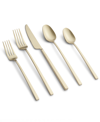 Cambridge Silversmiths Damaris Champagne Satin Flatware Set, 20 Piece In Tan/beige