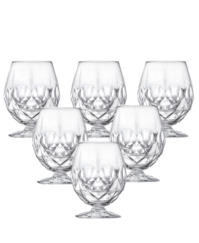 Lorren Home Trends Alkemist 6 Piece Stemmed Double Old Fashion Glass Set In White