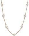 GIANI BERNINI CUBIC ZIRCONIA BEZEL-SET NECKLACE IN 18K GOLD-PLATED STERLING SILVER & STERLING SILVER, 16" + 2" EXT
