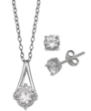 Giani Bernini 2-pc. Set Cubic Zirconia Pendant Necklace And Stud Earrings In Sterling Silver, Created For Macy's In White