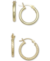 Giani Bernini 2-pc. Set Hoop Earrings In 18k Gold-plated Sterling Silver, Created For Macy's In Gold