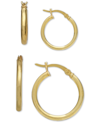 Giani Bernini 2-pc. Set Small Hoop Earrings In 18k Gold-plated Sterling Silver, Created For Macy's In Gold